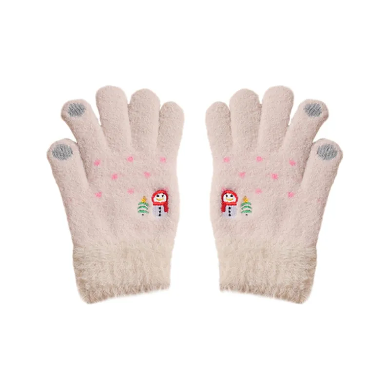 YUZHAOLIN Imitation Mink Fur Knit Gloves Unisex-0