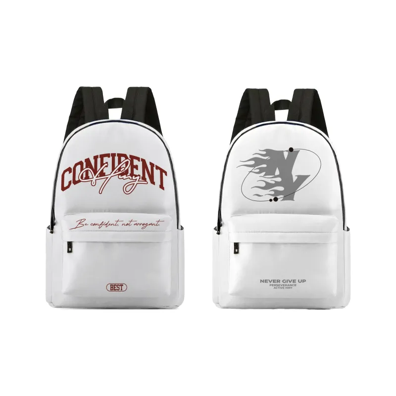 HINY Polyester Backpack 13 Inch Laptop Bag Regular Unisex White-14