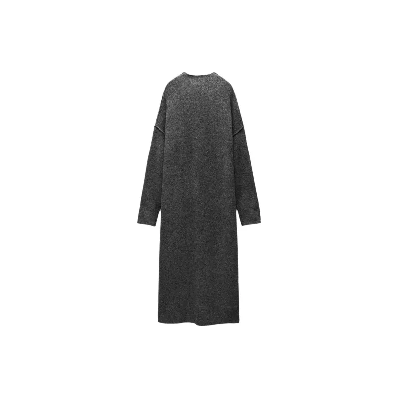 ZARA Long-Sleeved Dresses Women's Medium Gray-1