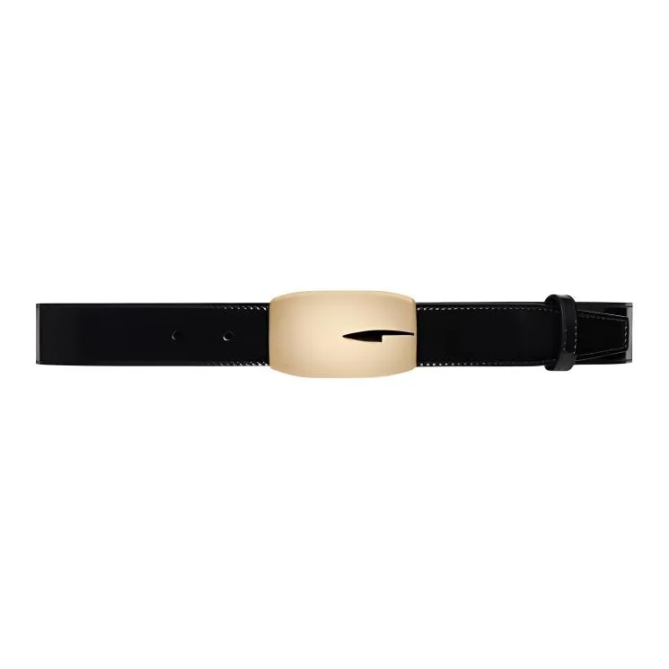 GUCCI Patent Leather Belts Women's Black Width 3cm-0