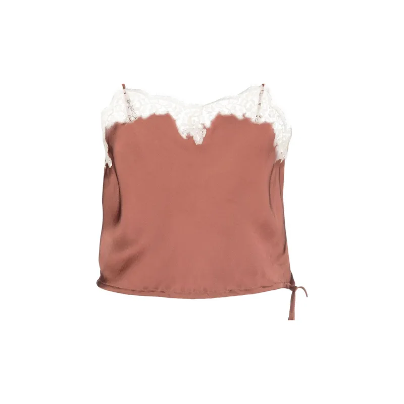 SAINT LAURENT Satin Cropped Top-4