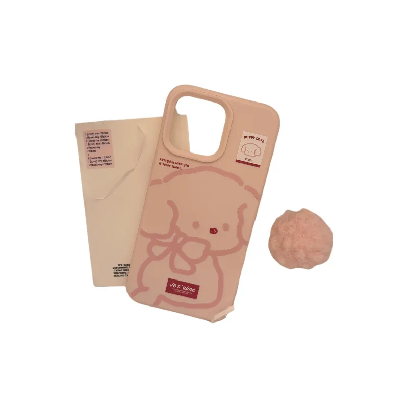 Cuttlefish Grid TPU Material Ins Pink Maltese Puppy Niche Phone Case Compatible With Apple 16/15/14/13/12/11-7