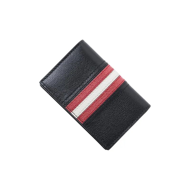 BALLY Cow Leather Wallet Card Holder Men's Black-2