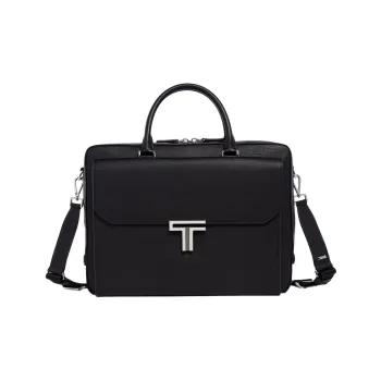 TUMI Leather Shoulder Bag Crossbody Bag Handbag Men's Black