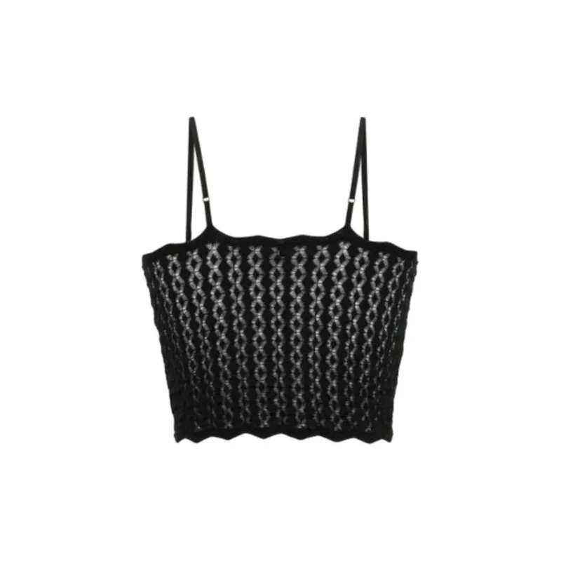 SAINT LAURENT Cropped Tank Top 'Black'-1