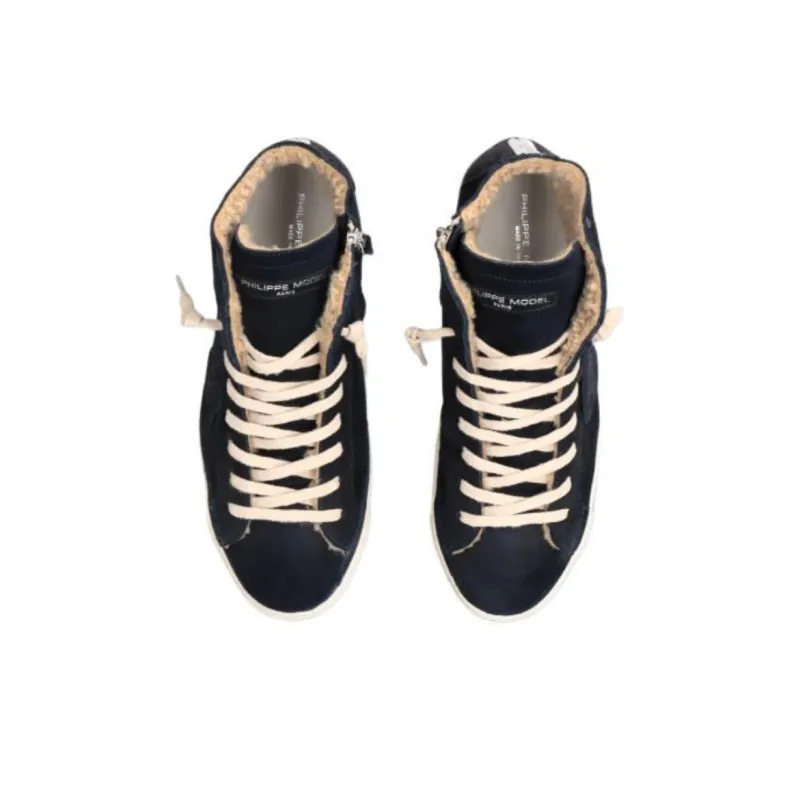 PHILIPPE MODEL Prsx Tennis High Top Skateboard Shoes Men's Dark Blue-4