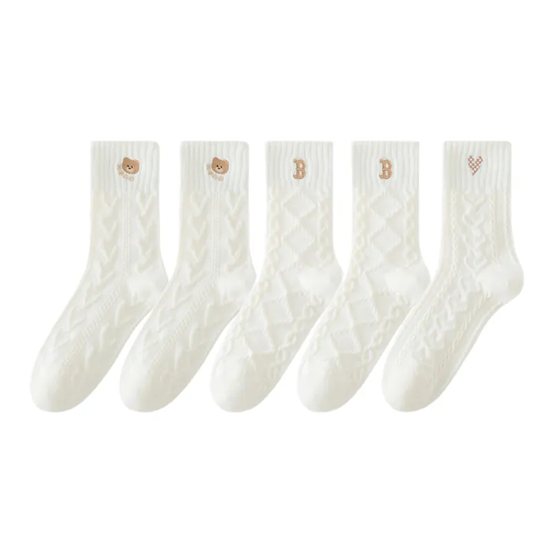 Lan Miao Mid Calf Socks Women's 5 Pack-5