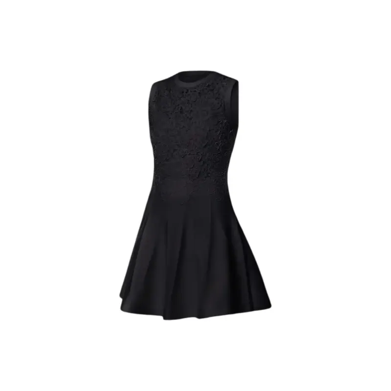 LOUIS VUITTON Floral Lace Accent Dress-2