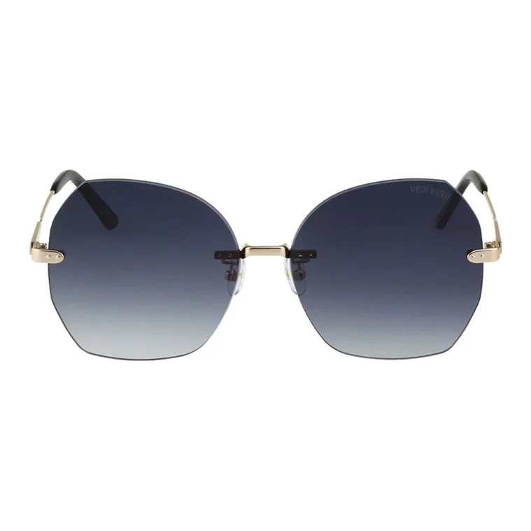 VEDI VERO Acetate Alloy Irregular Shape Sunglasses Unisex Gold-1