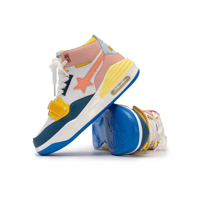WELKIN&WZWJ Stars Collection White Sneakers Slip-Resistant Height Increasing Low-Top Skateboard Shoes Unisex-182