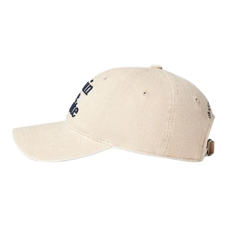 GRAIN DE BEAUTE Cotton Fabric Baseball Caps Unisex Ecru-1
