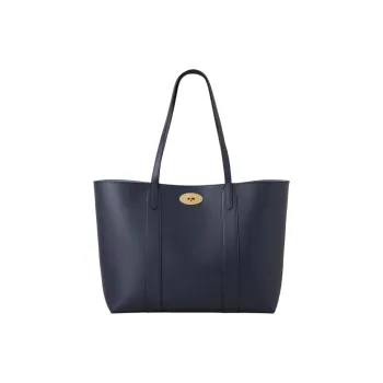 Mulberry Bayswater Grained Leather Tote Bag Shopping Bag Shoulder Bag Handbag Women's Midnight Blue Plush Blue