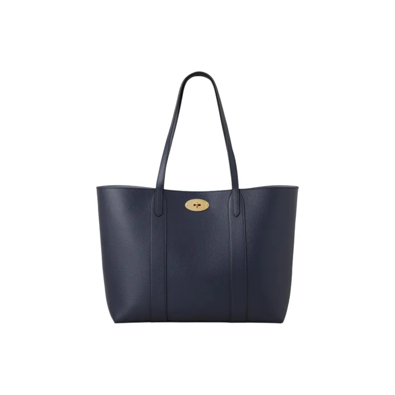 Mulberry Bayswater Grained Leather Tote Bag Shopping Bag Shoulder Bag Handbag Women's Midnight Blue Plush Blue-0