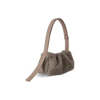 ALICE MARTHA Faux Fur Handbag Shoulder Bag Women's Mocha