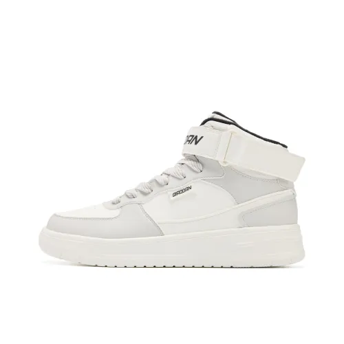 QIAODAN Coverage Warm Balance High-Top Skateboard Shoes Men's Light Gray Ivory