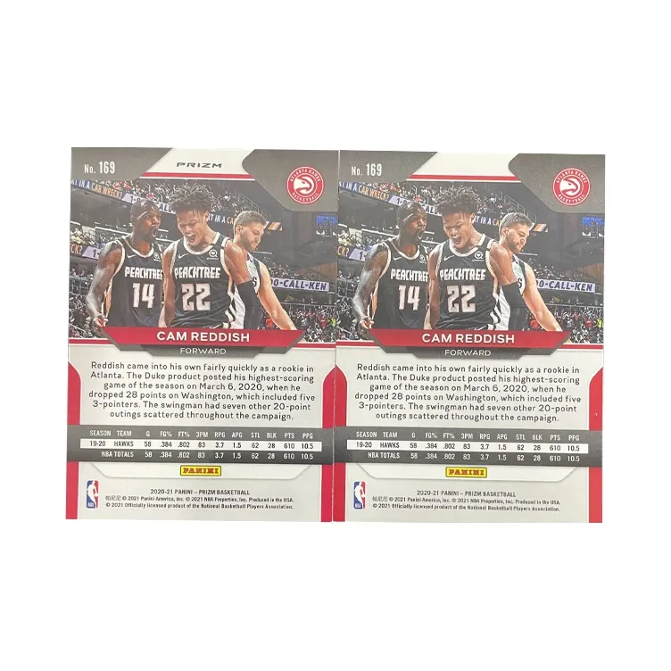 PANINI 2020 21 Hawks Cam Reddish Tricolor Folded BASE Player Card Access Pass Sports Cards 2 Pcs-1