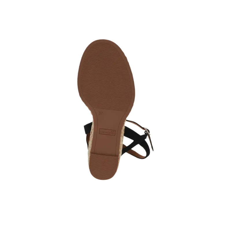 CAPRICE Breanna Strap Sandals 7.5cm Women's Black Silver-6