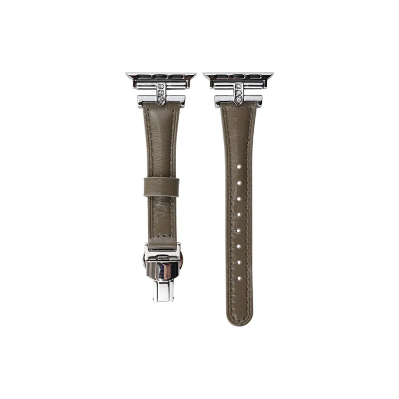 Vobafe Watch Band Apple Compatibility Waxed Leather Material-4