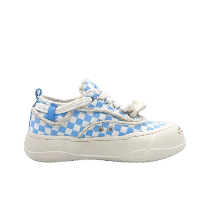 QIANJIN Low Top Casual Shoes Women's Light Blue-4