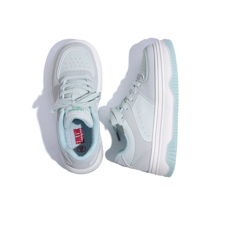 HUANQIU Balance Support Height Increasing Low Top Skateboard Shoes Women's Aqua-4
