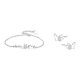 Bracelet+Stud Earrings Clothing Sets[Sterling Silver 999]