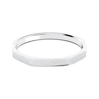 Swarovski Rhodium-Plated Crystal Bangles Unisex Silver