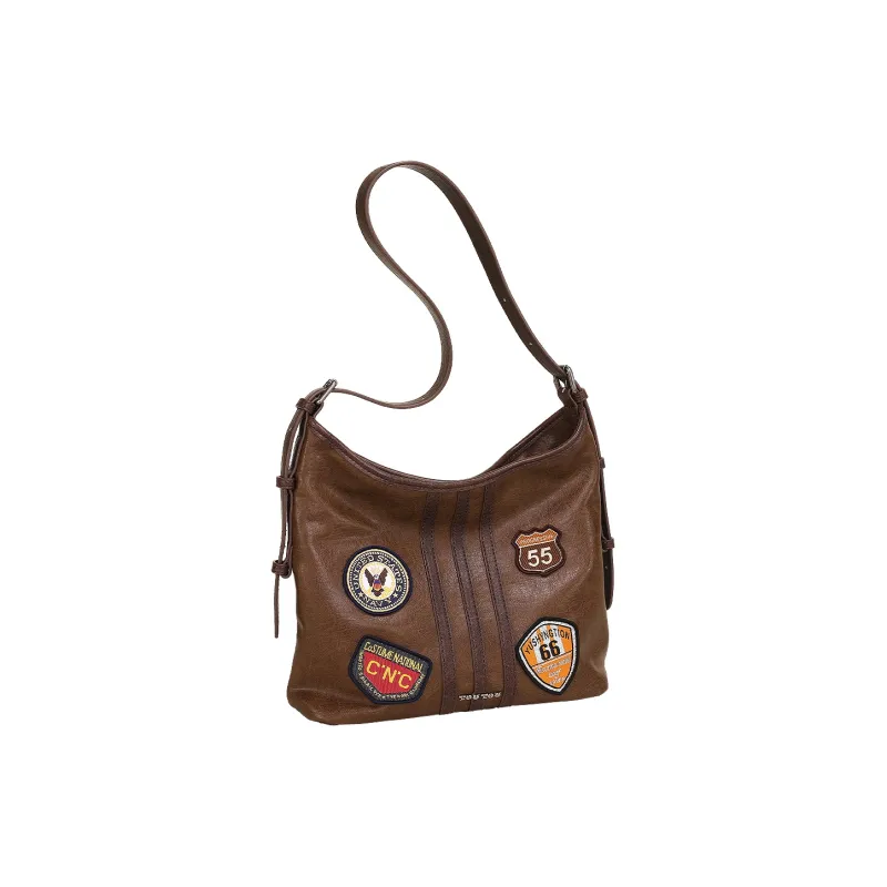 TOUTOU PU Shoulder Bag Medium Size Women's Hazelnut Toffee Brown-1