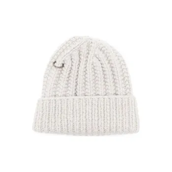 Clarks Cashmere Beanies Unisex Gray White