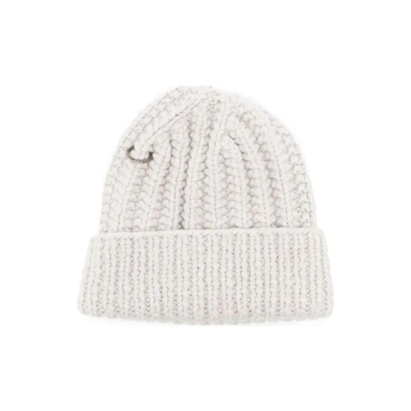 Clarks Cashmere Beanies Unisex Gray White-0