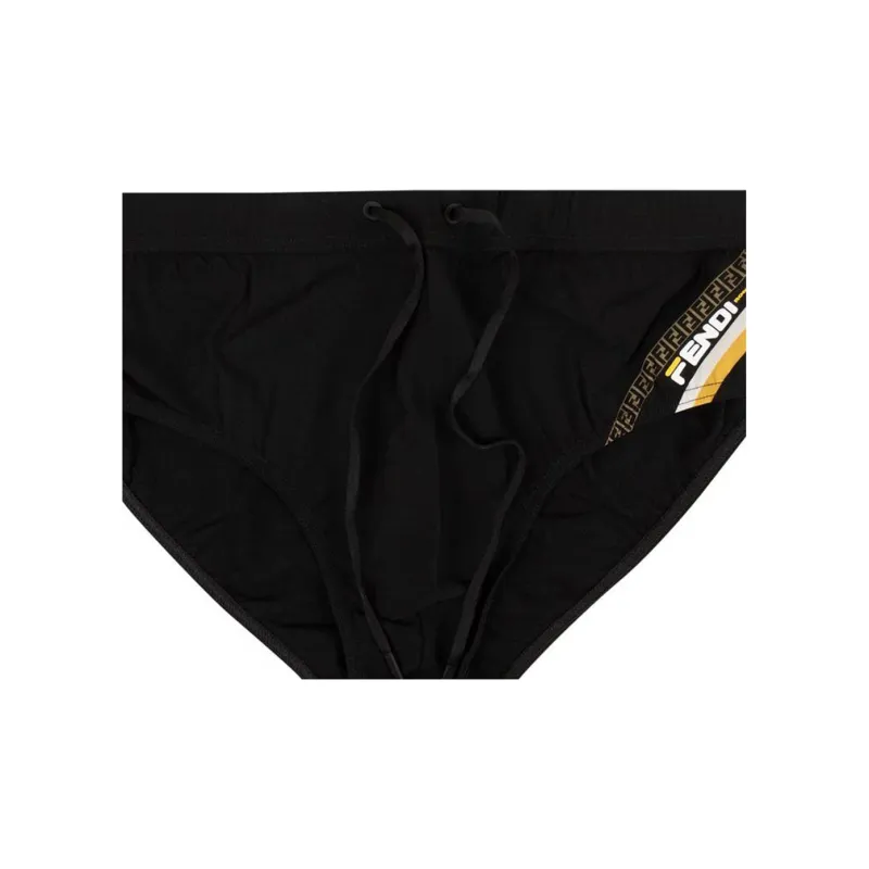 FENDI Drawstring Swim Briefs 'Black'-3