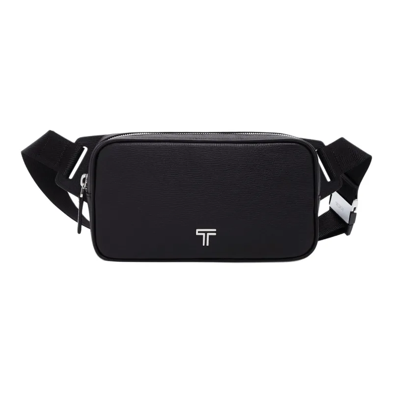 TUMI Leather Sling Bag Shoulder Bag Crossbody Bag Men's Black-0