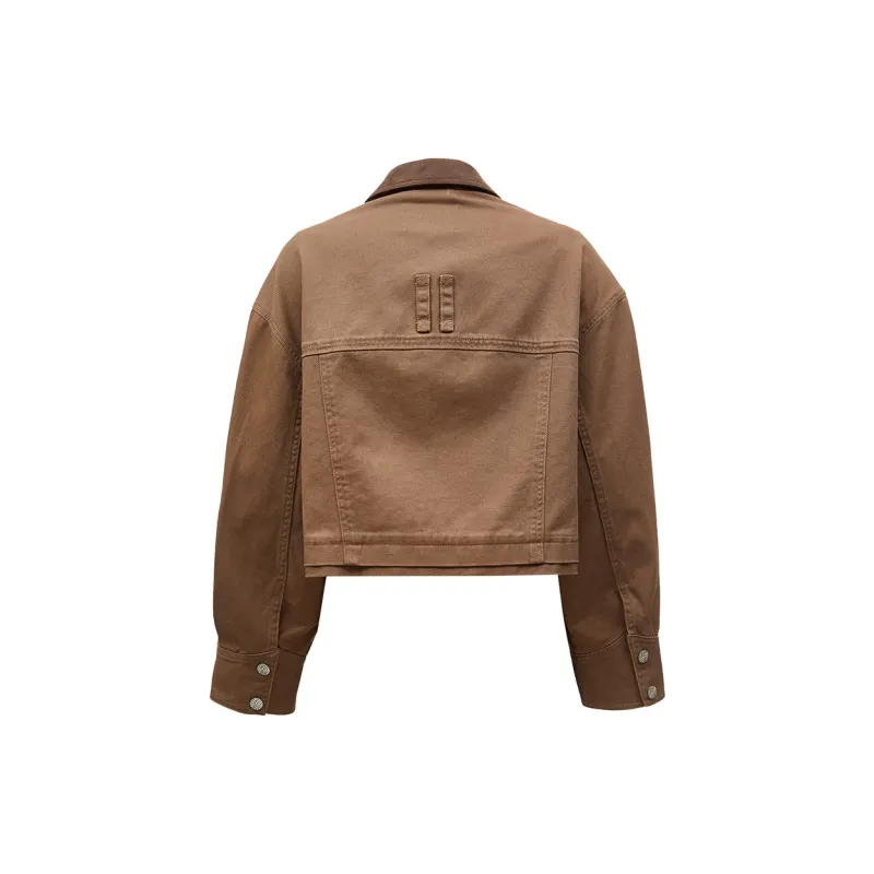 ONLY Cropped Coats Women's Rain Drum Brown-1