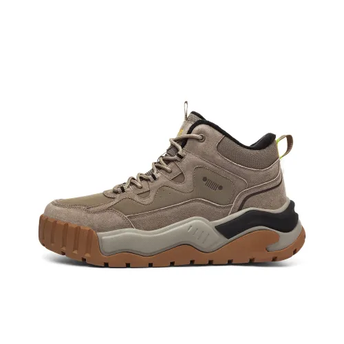JEEP SPIRIT Anti Slip And Wear Resistant Warm Mid Top Casual Shoes Men's Natural Deer