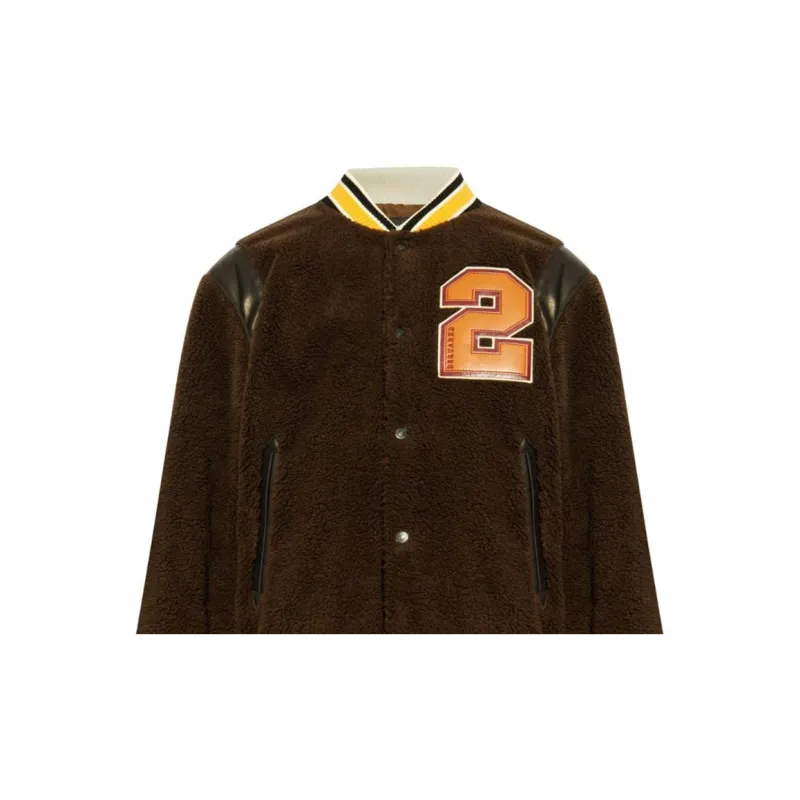 DSQUARED 2 Logo Patch Shearling Bomber Jacket-1