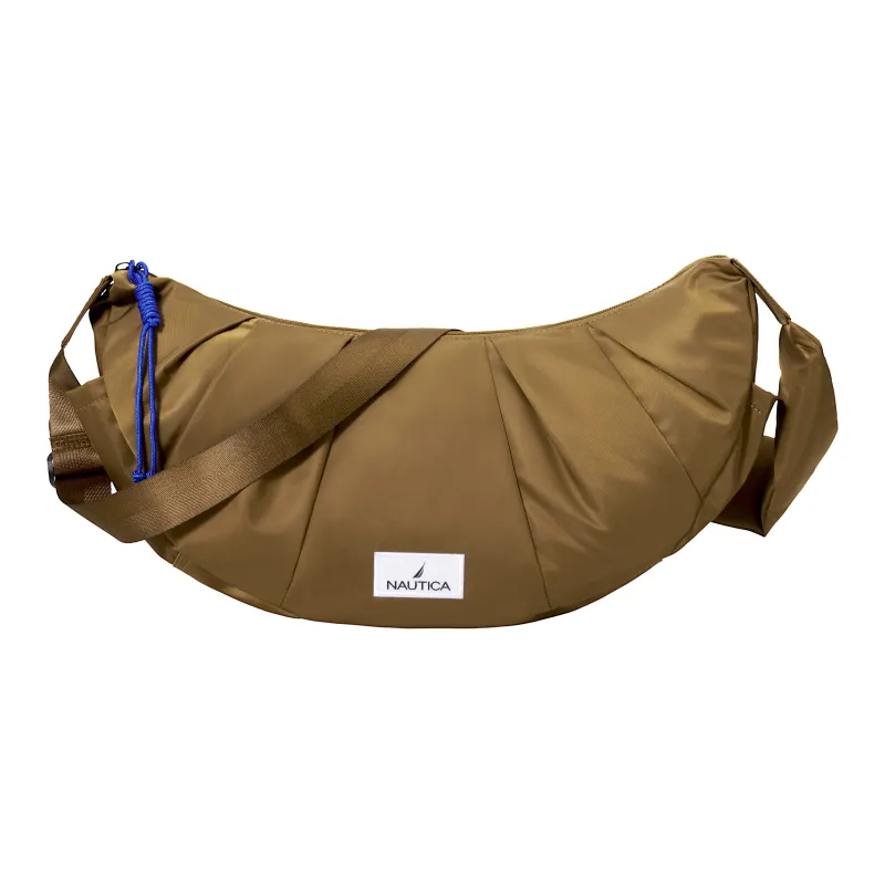 NAUTICA Nylon Croissant Bag Crossbody Bag Regular Unisex Brown-1