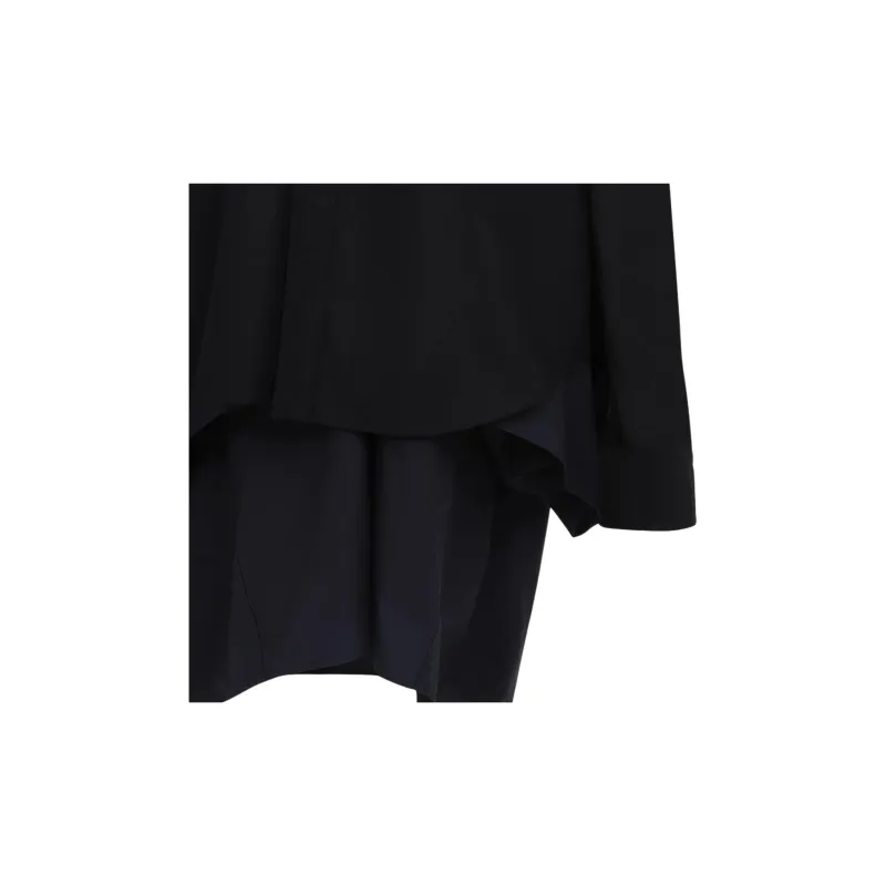 Balenciaga Collared Gathered Long Shirt-2