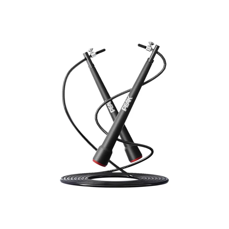 PEAK Aerobic Fat Reduction Non Countable Jump Ropes Fitness Crowd Twine Material PVC+Steel Wire 3m Black-0