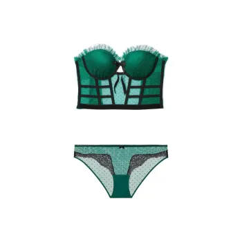 Victoria's Secret Underwear Set Women's Green Polka Dots