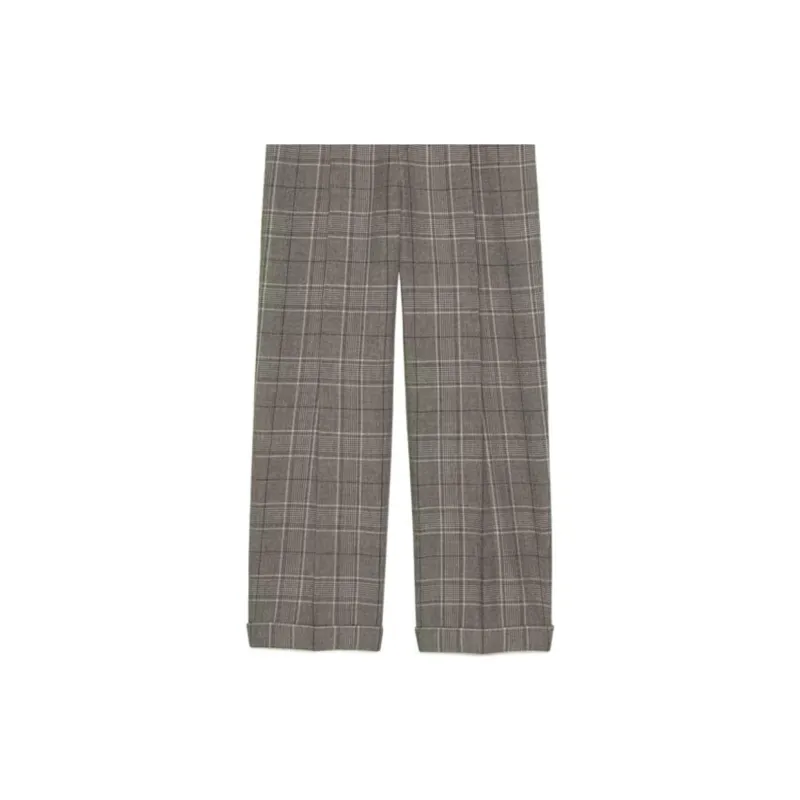 GUCCI Tapered Leg Plaid Trousers-4