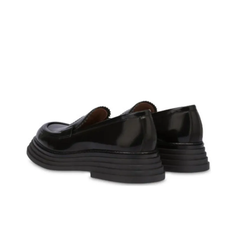 Pollini Stairway Loafers 4.5cm Women's Black-4