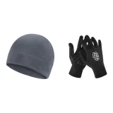 Dark Gray Hat+BKC Full-Length Thermal Glove Black