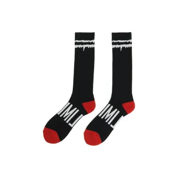Yohji Yamamoto Knee-High Socks Unisex 1 Pack Red Black
