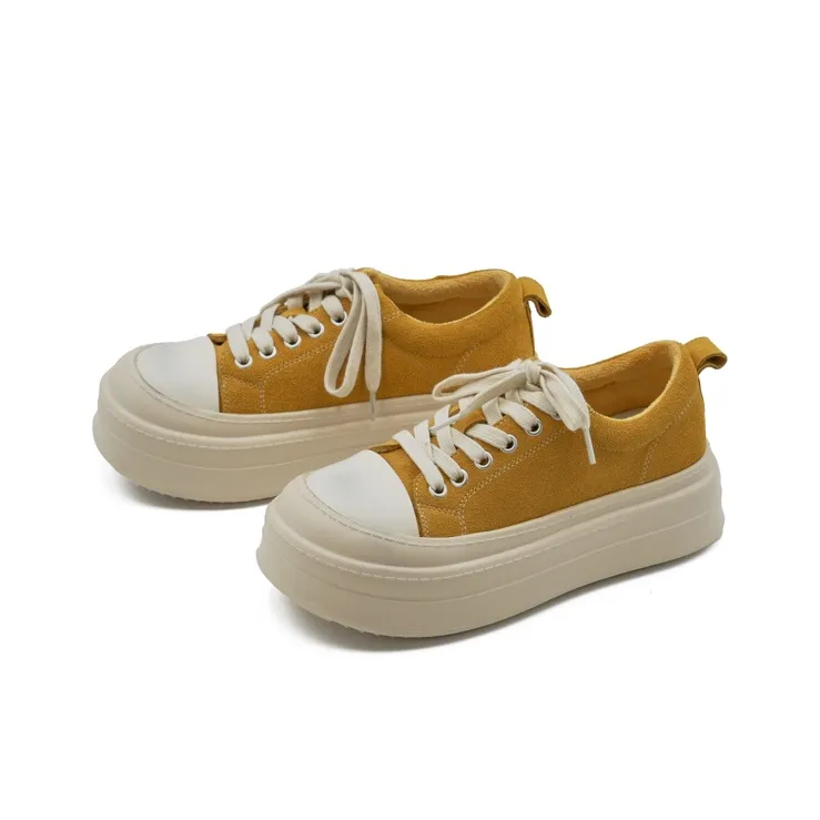 Little Sue Skateboard Shoes Women's Low Top Black/Yellow-7