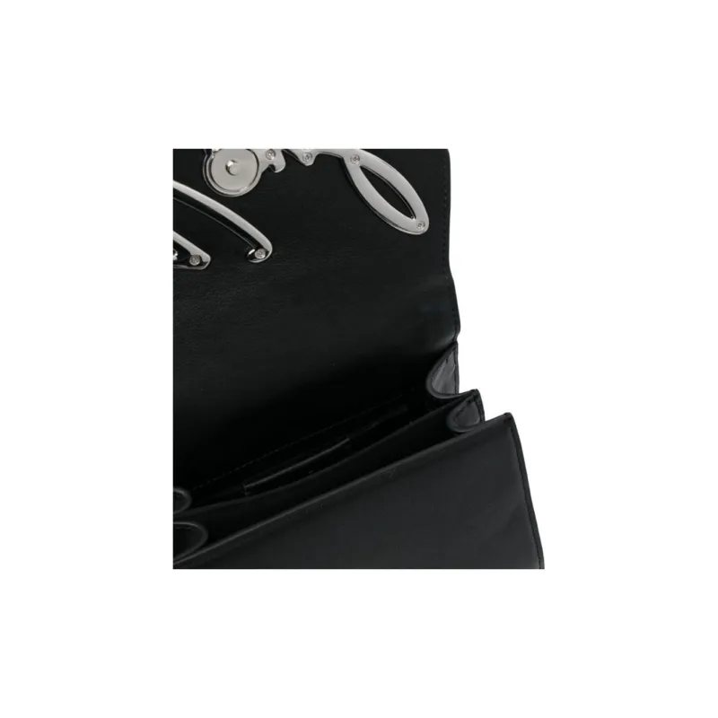KARL LAGERFELD Calfskin One Shoulder Handbag Trumpets Women's Black-3