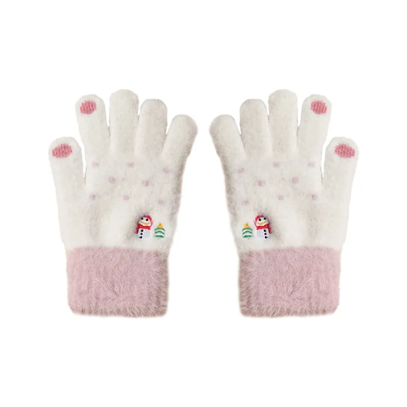 YUZHAOLIN Imitation Mink Fur Knit Gloves Unisex-10