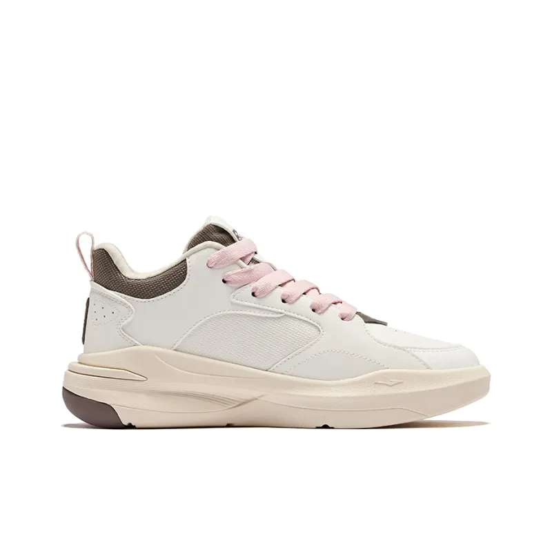 Erke Dominance 2 Warm Slip Resistant High Top Skateboard Shoes Women's Microcrystal White Brown Stone-1