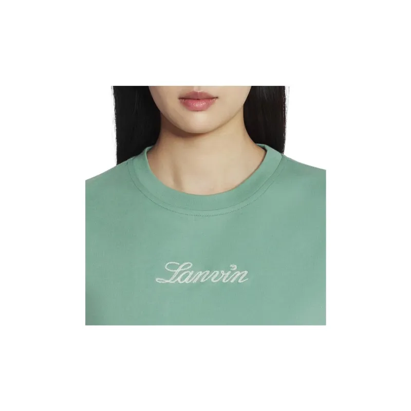 Lanvin Logo Embroidered Crewneck T Shirt-4