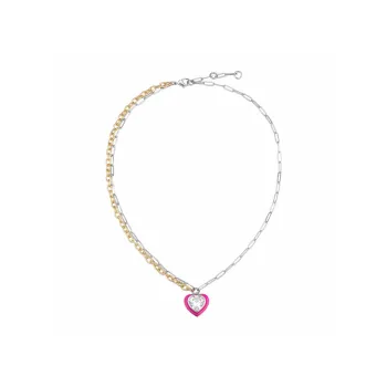 AHLOOPS 18K Gold Plated Copper Necklaces Women's Red