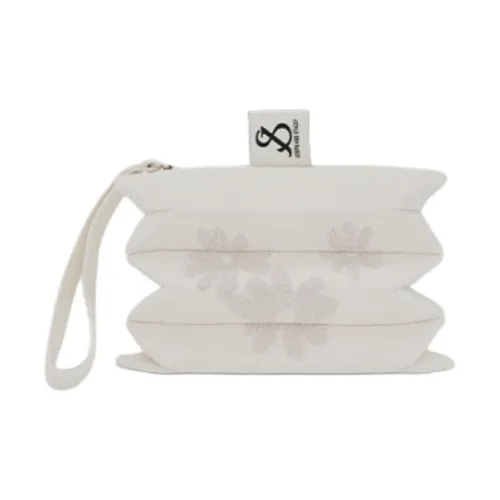JOSEPH&STACEY Polyester Clutch Small Size Unisex Cream White