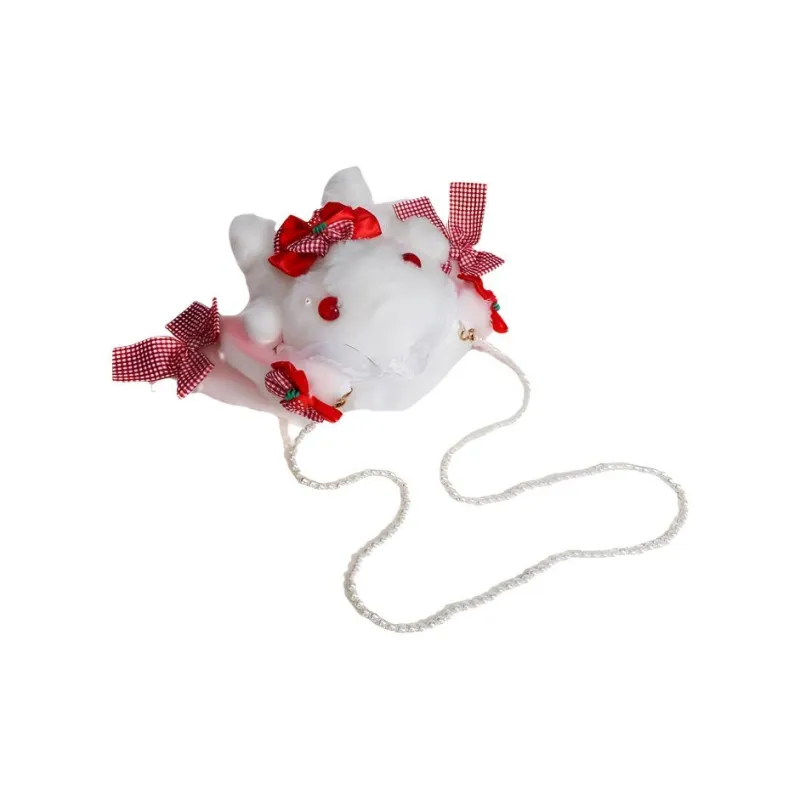 MINLUBAOLUO Plush Crossbody Bag Regular Women's White-3